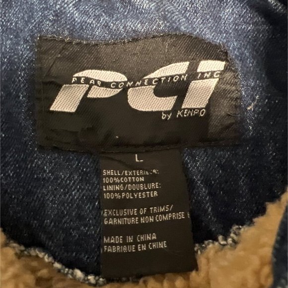 PCI By Kenpo Denim & Sherpa Jacket Blue Cotton Blend Jean Jacket Size L - Picture 6 of 14